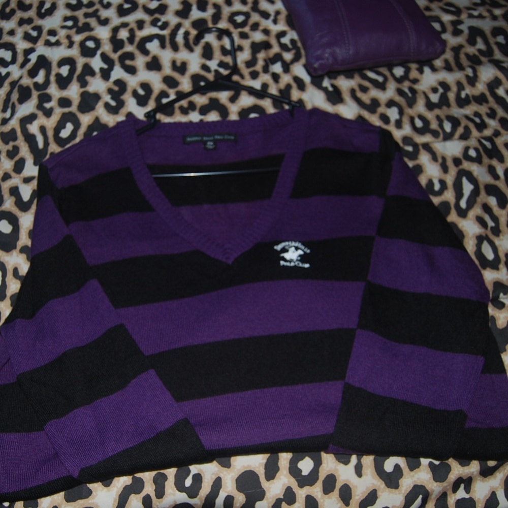 Purple/Black Polo Sweater
